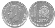 Peseta Rey Juan Carlos I de 1987